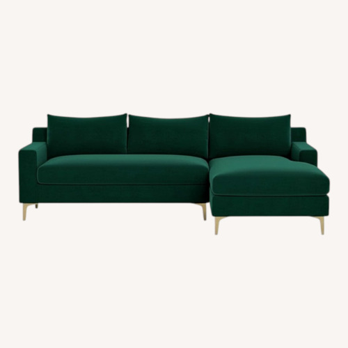 Used Interior Define Sloan Spruce Green Velvet Sofa for sale on AptDeco