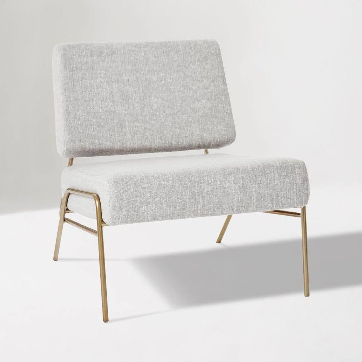 West Elm Wire Frame Light Gray Fabric Armchair - image-1