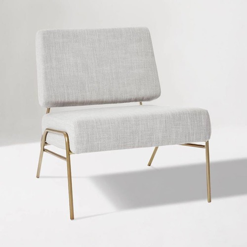 Used West Elm Wire Frame Light Gray Fabric Armchair for sale on AptDeco