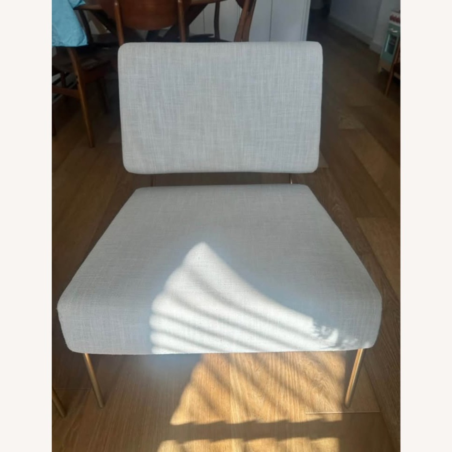 West Elm Wire Frame Light Gray Fabric Armchair - image-3