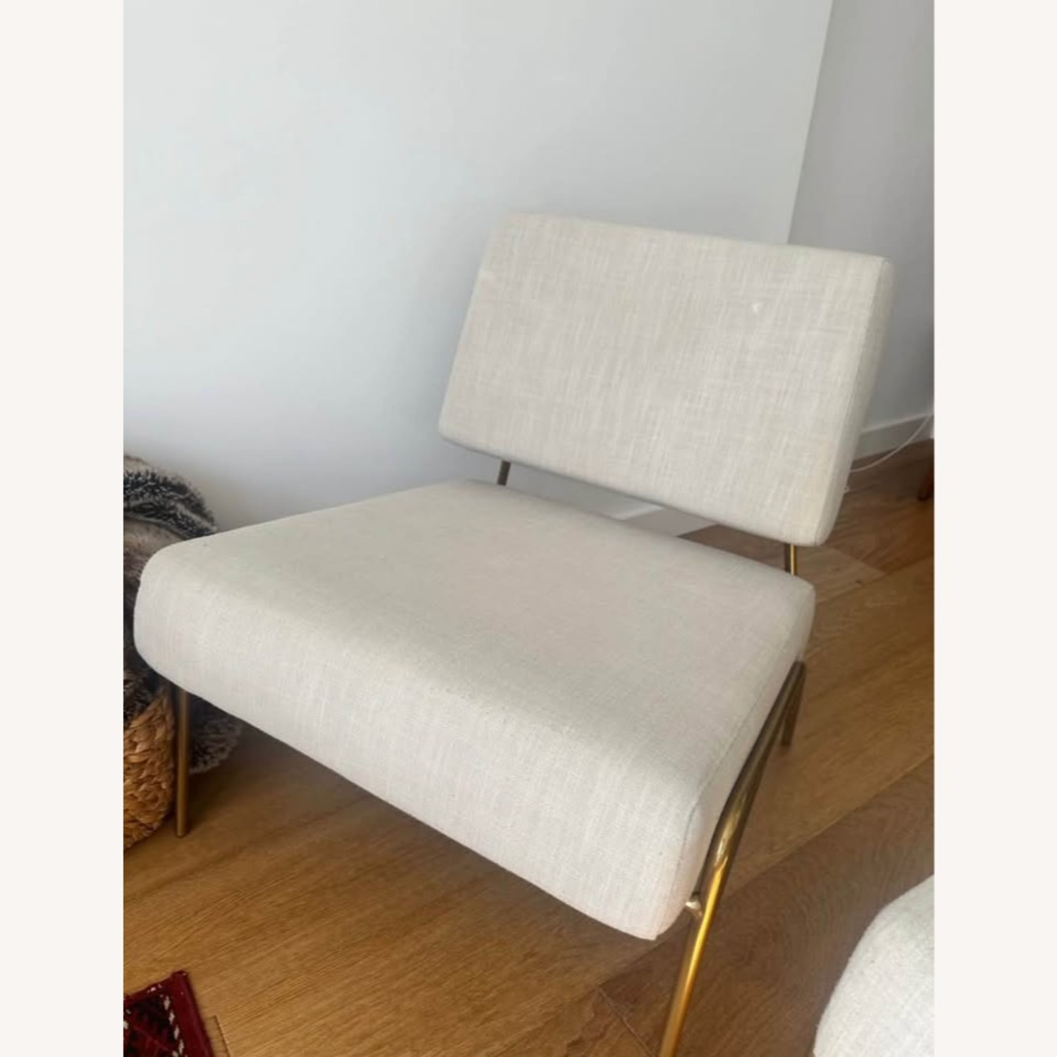 West Elm Wire Frame Light Gray Fabric Armchair - image-2
