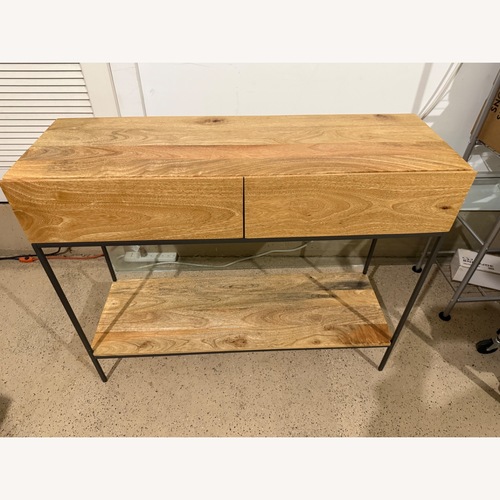 Used West Elm Industrial Natural Wood Media Storage for sale on AptDeco