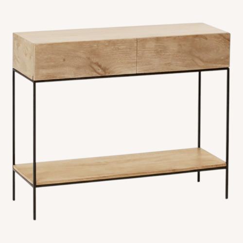 Used West Elm Industrial Natural Wood Media Storage for sale on AptDeco