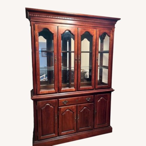 Used Beautiful Vintage Cherry Wood China Cabinet  for sale on AptDeco