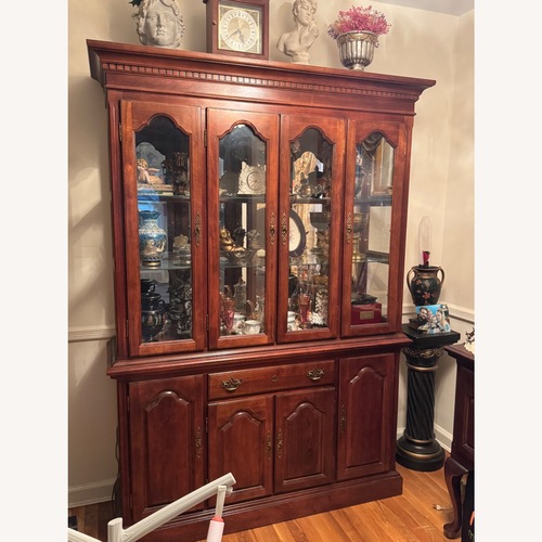 Used Beautiful Vintage Cherry Wood China Cabinet  for sale on AptDeco