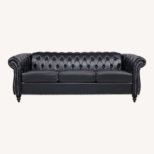 Used Black Velvet 3+ Seater Sofa for sale on AptDeco