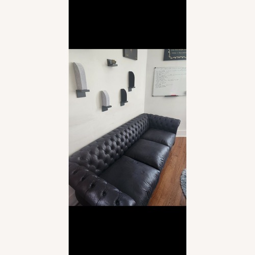 Used Black Velvet 3+ Seater Sofa for sale on AptDeco