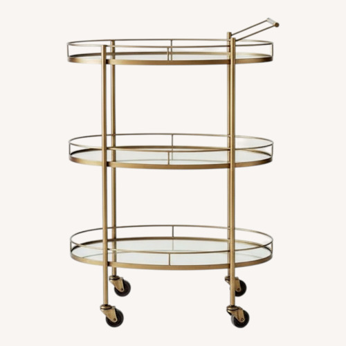 Used Ballard Designs Dark Brown Wood Bar Carts for sale on AptDeco