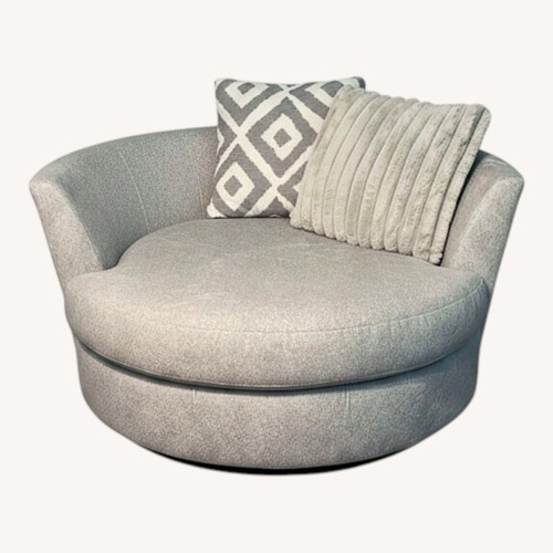 Used Light Gray Fabric Chair and a Half for sale on AptDeco