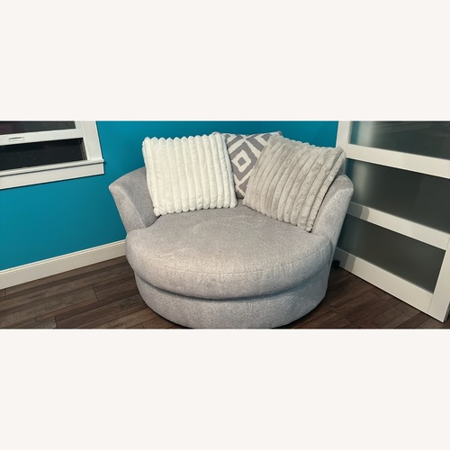 Used Light Gray Fabric Chair and a Half for sale on AptDeco