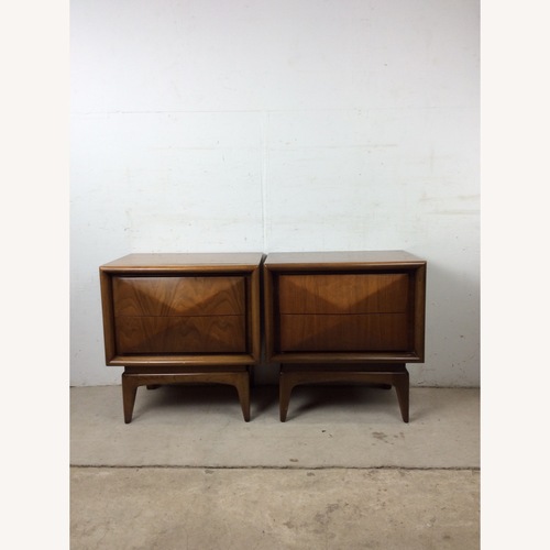 Used Pair of Mid Century Nightstands with 2 Drawers for sale on AptDeco