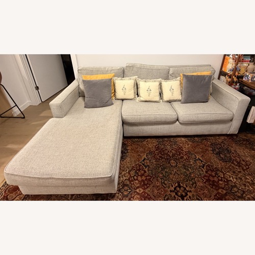 Used West Elm Henry Light Gray Fabric 2 Piece Sectional for sale on AptDeco