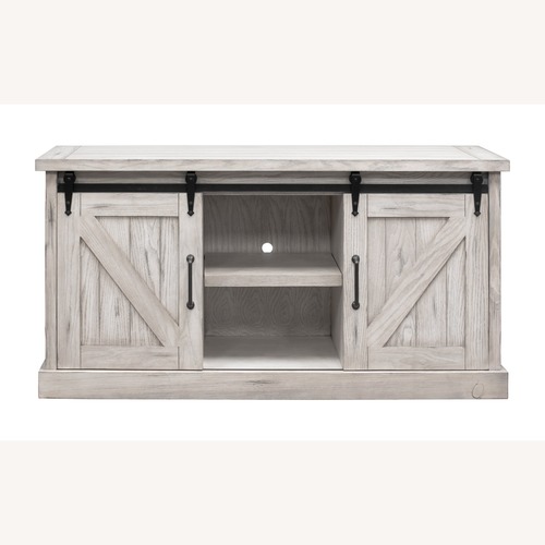 Used Martin Furniture 60" TV Console Barn Door for sale on AptDeco