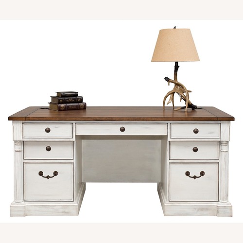 Used Martin Furniture White Wood Desk for sale on AptDeco