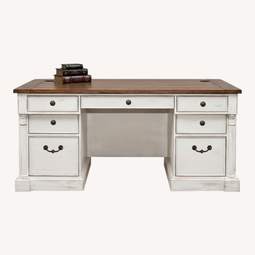 Used Martin Furniture White Wood Desk for sale on AptDeco