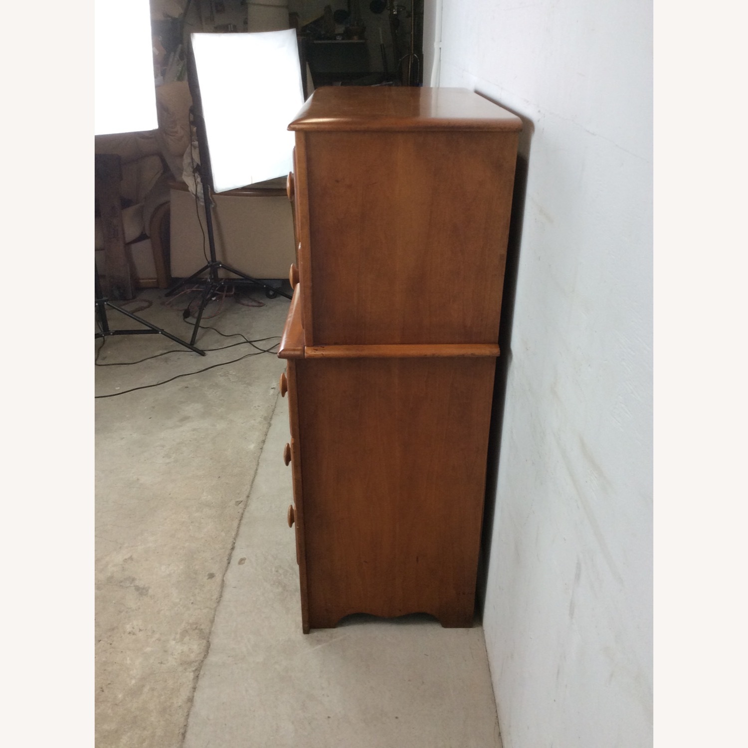 Mid Century Highboy with Airplane On Drawer Face - image-6