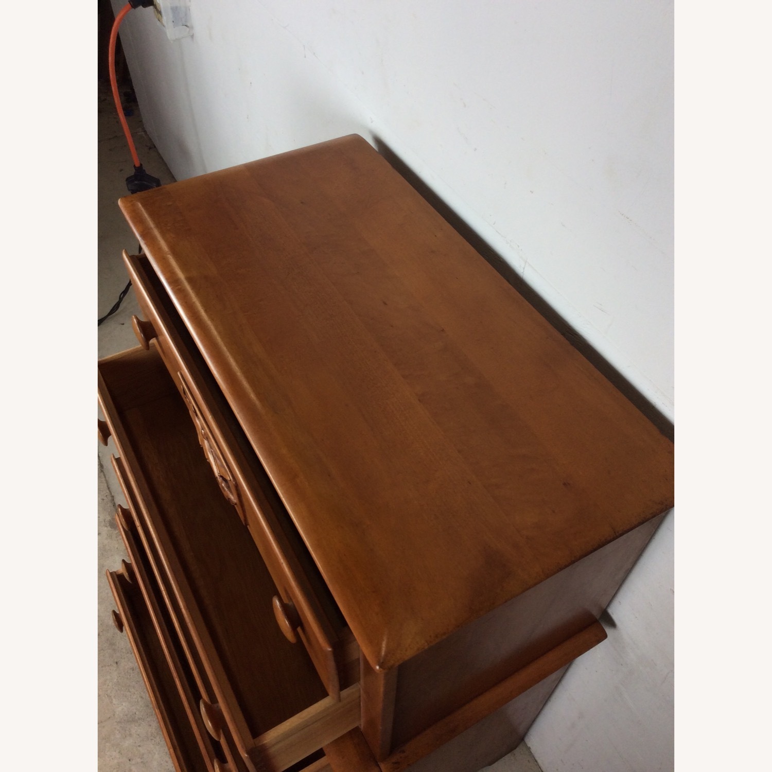 Mid Century Highboy with Airplane On Drawer Face - image-17