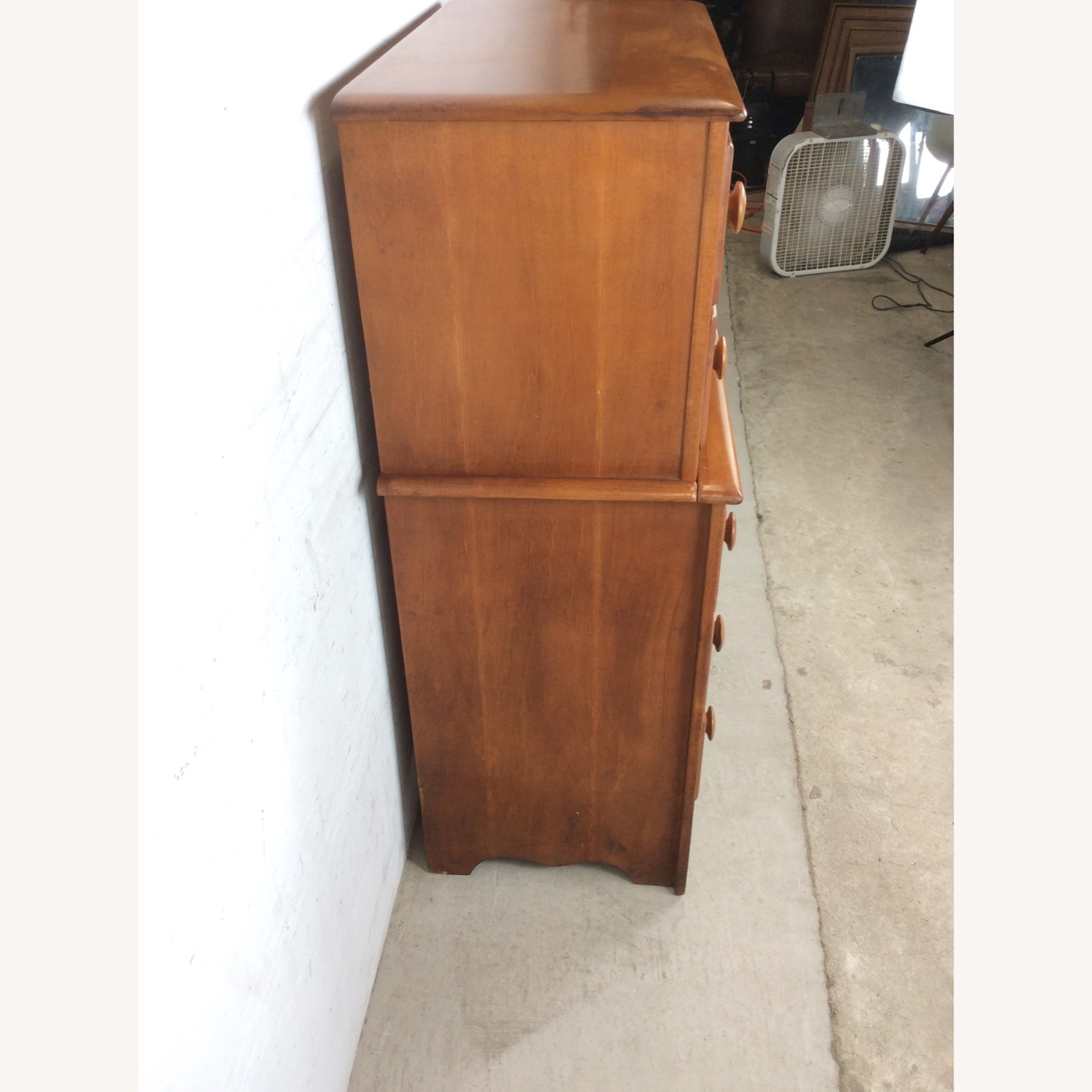 Mid Century Highboy with Airplane On Drawer Face - image-7