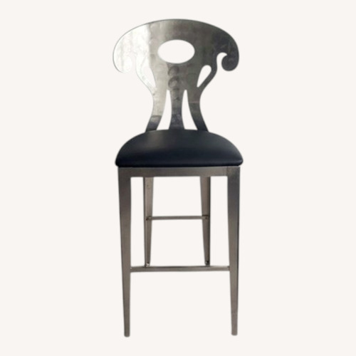 Used Vintage Memphis Style Stainless Steel Bar Stools for sale on AptDeco