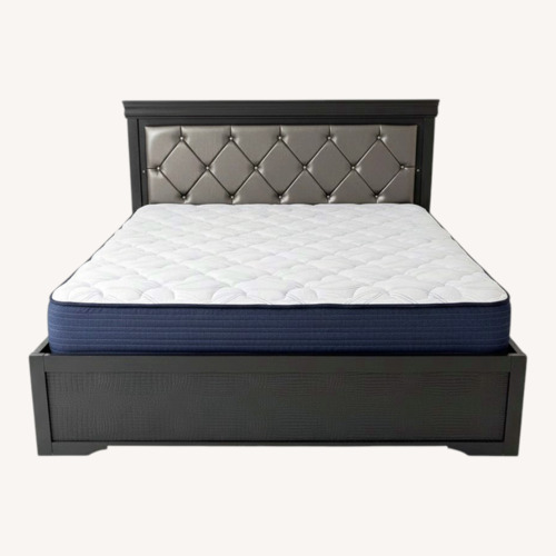 Used Dark Brown Wood King Bed for sale on AptDeco