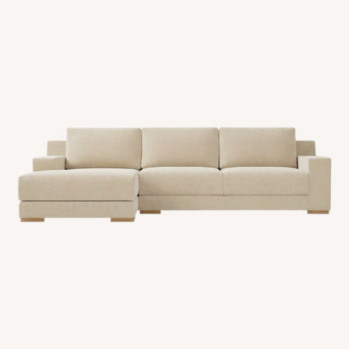 Used West Elm Dalton Light Gray Velvet Dalton Sectional for sale on AptDeco