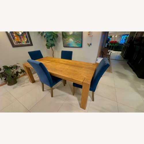Used Restoration Hardware Drifted Reclaimed Oak Parsons Dining Set for sale on AptDeco