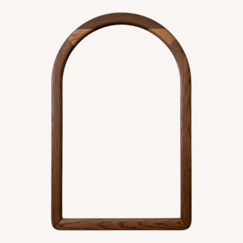 Used Vintage Midcentury Modern Brown Wood Wall Mirror for sale on AptDeco