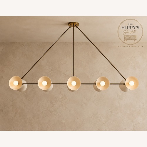 Used MCM 10-Light Chandelier | Italian Brass Saucers for sale on AptDeco