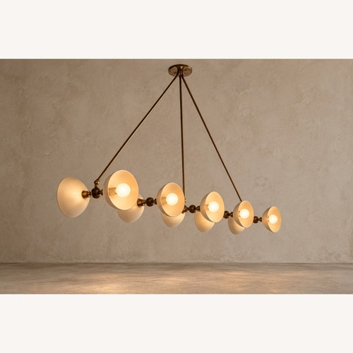 Used MCM 10-Light Chandelier | Italian Brass Saucers for sale on AptDeco
