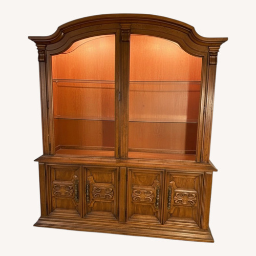 Used Drexel Dark Brown Wood China Cabinet for sale on AptDeco