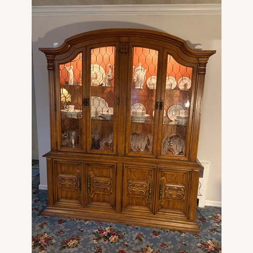 Used Drexel Dark Brown Wood China Cabinet for sale on AptDeco