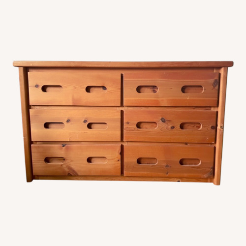 Used Six Drawer Light Brown Wood Dresser for sale on AptDeco