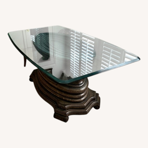 Used Dark Brown Glass Dining Table for sale on AptDeco