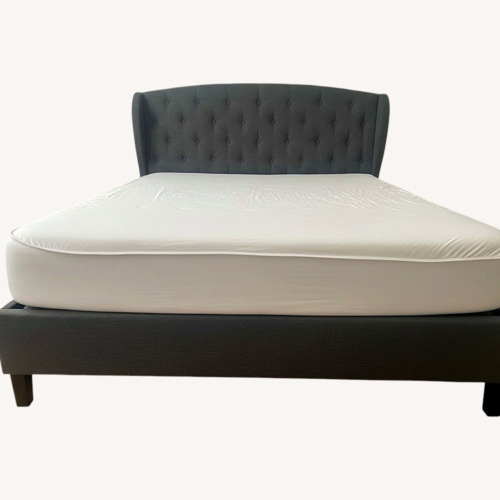 Used Queen Bed Frame With Tufted Nails for sale on AptDeco