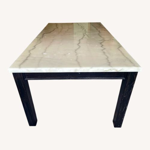 Used Ashley Furniture White Marble Dining Table for sale on AptDeco