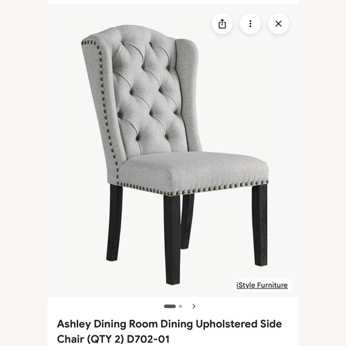 Used Ashley Furniture Natural Fabric Dining Chair for sale on AptDeco