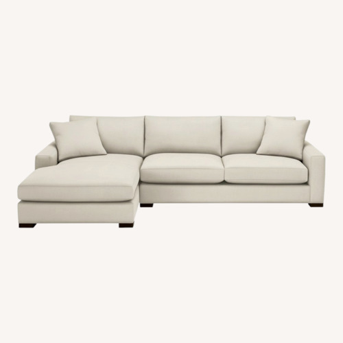 Used Room & Board Metro Light Gray Linen 2 Piece Sectional for sale on AptDeco