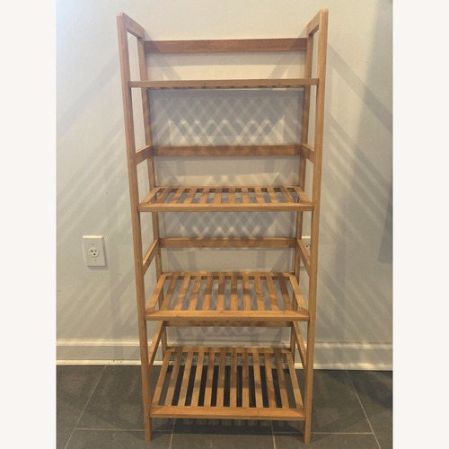 Used Natural Bamboo 4 Tier Shelf for sale on AptDeco