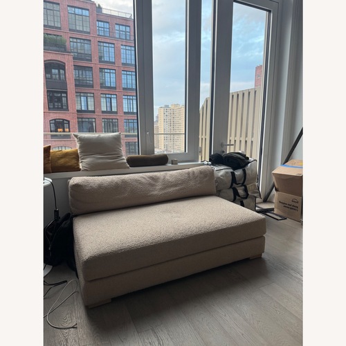 Used CB2 Natural Boucle Loveseat for sale on AptDeco