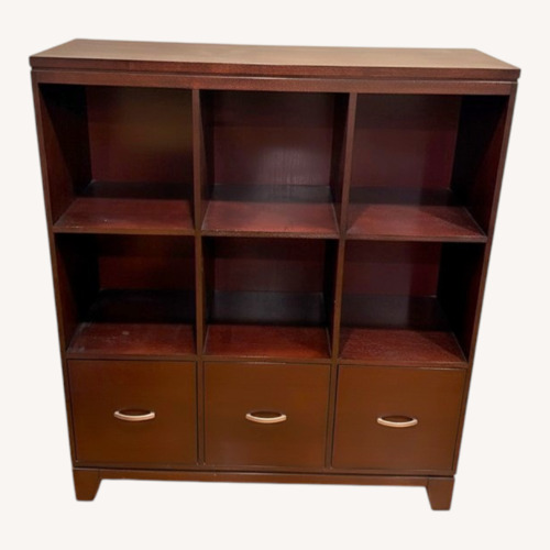 Used Ethan Allen Dark Brown Wood Bookcase for sale on AptDeco