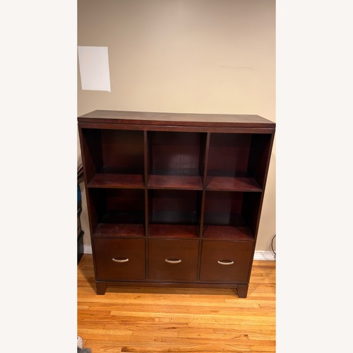 Used Ethan Allen Dark Brown Wood Bookcase for sale on AptDeco