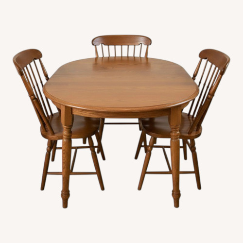 Used Solid Oak Table With 4 Chairs for sale on AptDeco