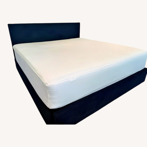 Used King Corduroy Bed Frame - 4 Drawers, Black for sale on AptDeco