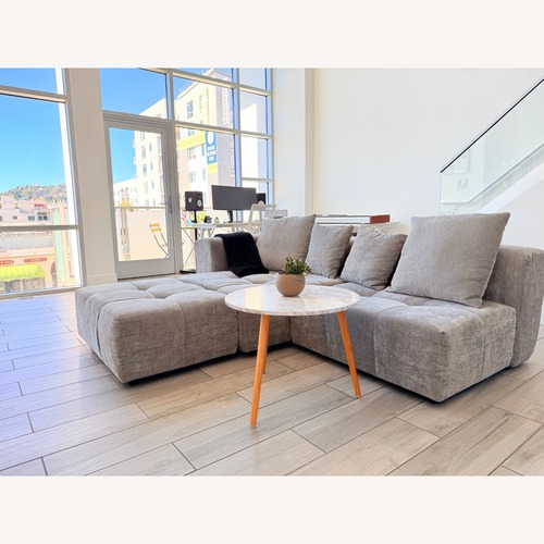 Used 119in Modular Sectional Sofa with Ottoman - Gray for sale on AptDeco