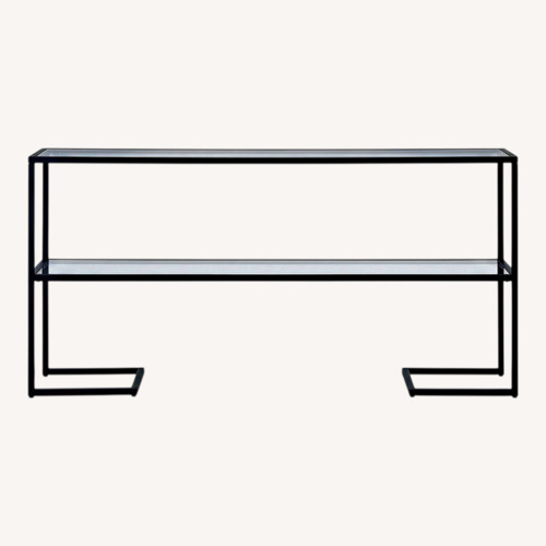 Used Black Metal and Glass Console Table for sale on AptDeco