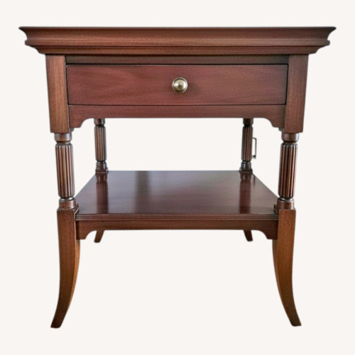 Used Hickory Chair Company Dark Brown Side Table for sale on AptDeco