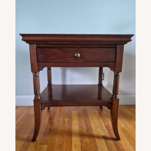 Used Hickory Chair Company Dark Brown Side Table for sale on AptDeco