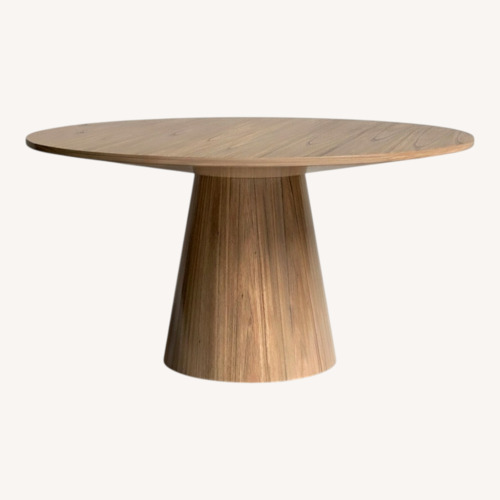 Used Contemporary 59” Round Wood Dining Table for sale on AptDeco