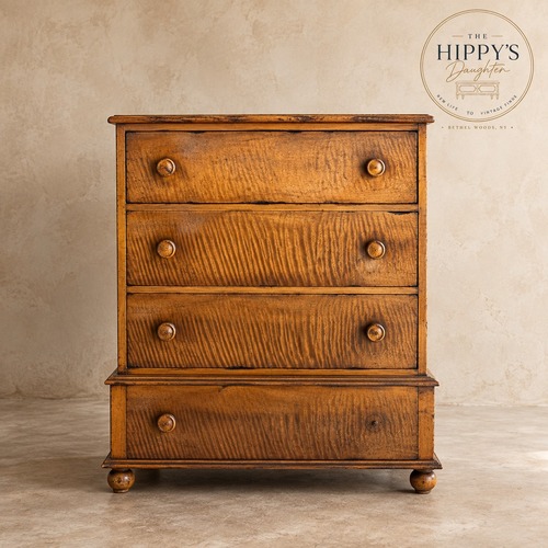 Used 19th C. Tiger Maple Chest | Hand-Cut Dovetails for sale on AptDeco