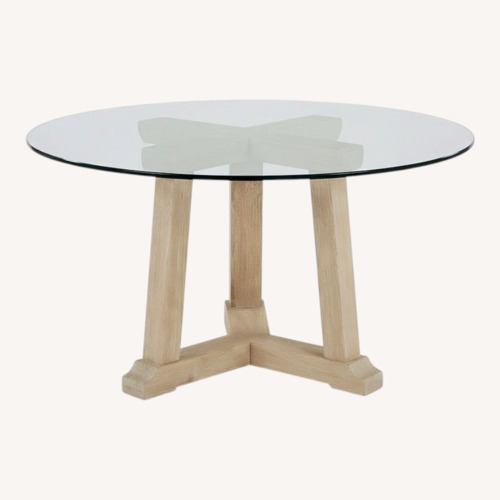 Used Crate & Barrel Teak Reclaimed Wood Round 42" Dining Table for sale on AptDeco